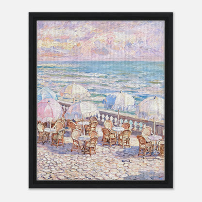 Pastel Seaside Cafe Impressionist Art Print