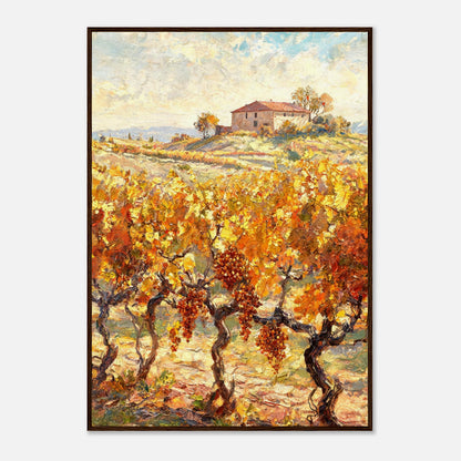 Tuscan Vineyard in Autumn Impressionist Art Print