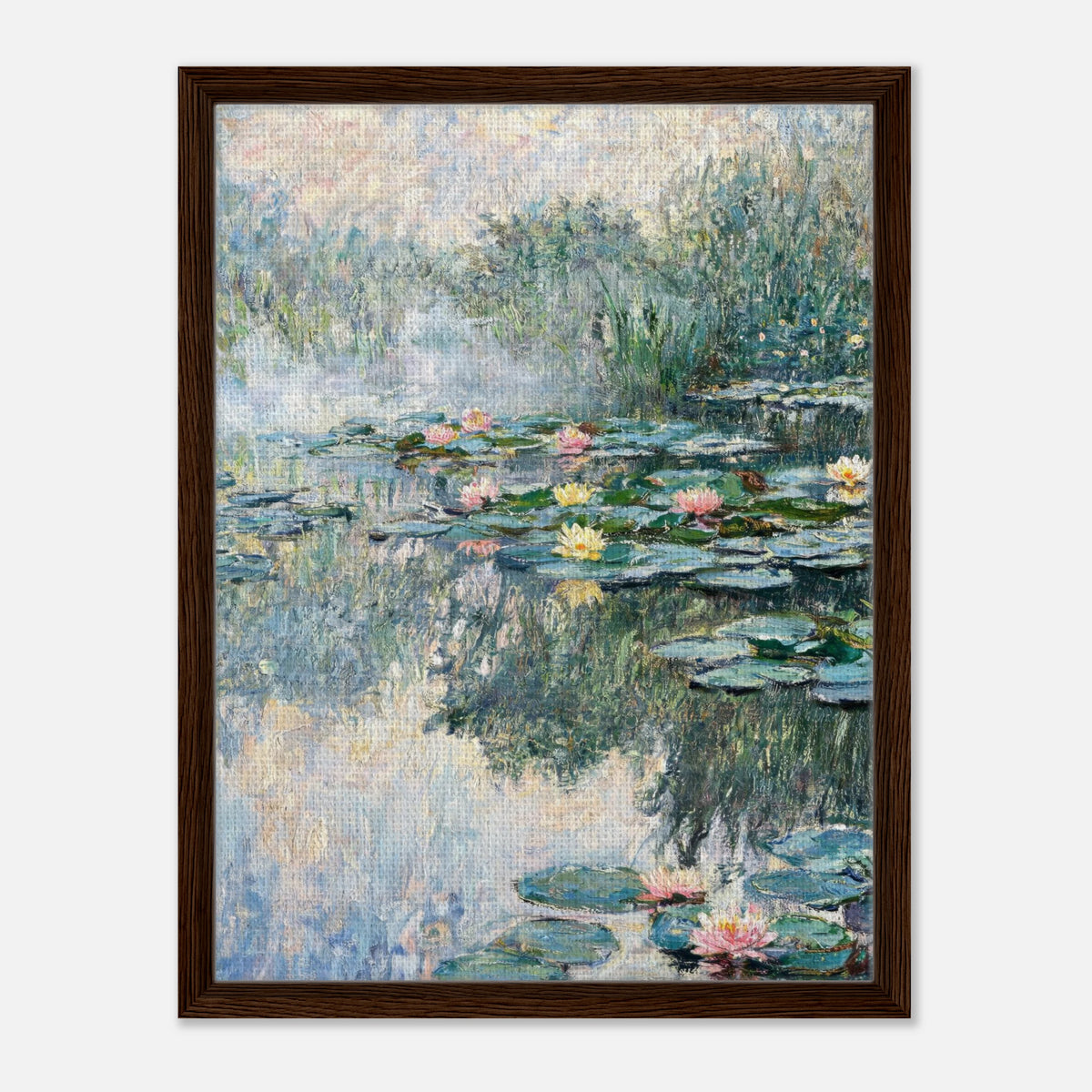 Misty Morning Water Lilies Impressionist Art Print