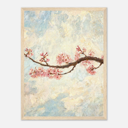 Blossoming Cherry Branch & Pastel Sky Impressionist Art Print