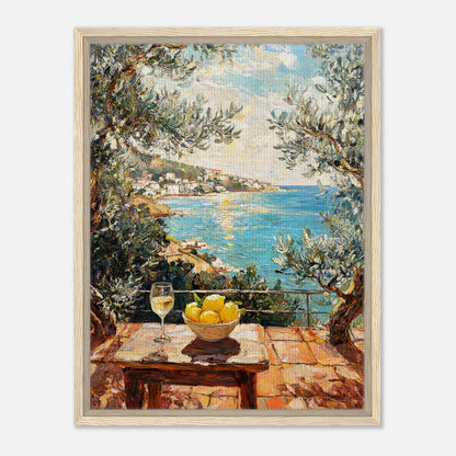 Mediterranean Terrace Lemons Sea View Impressionist Art Print