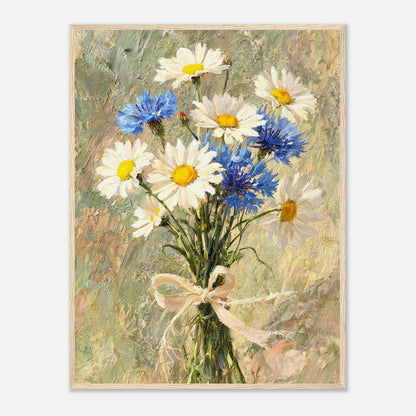 Wild Daisy & Blue Cornflower Bouquet Impressionist Art Print