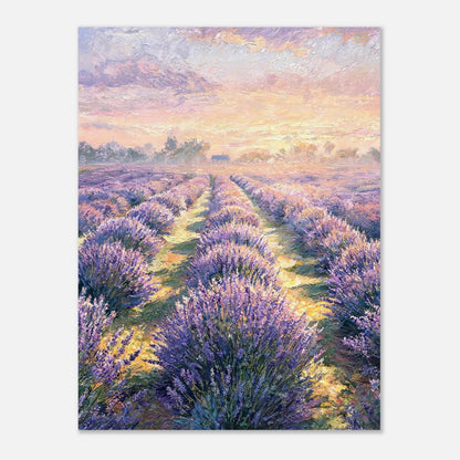 Provence Lavender Field at Sunset Impressionist Art Print