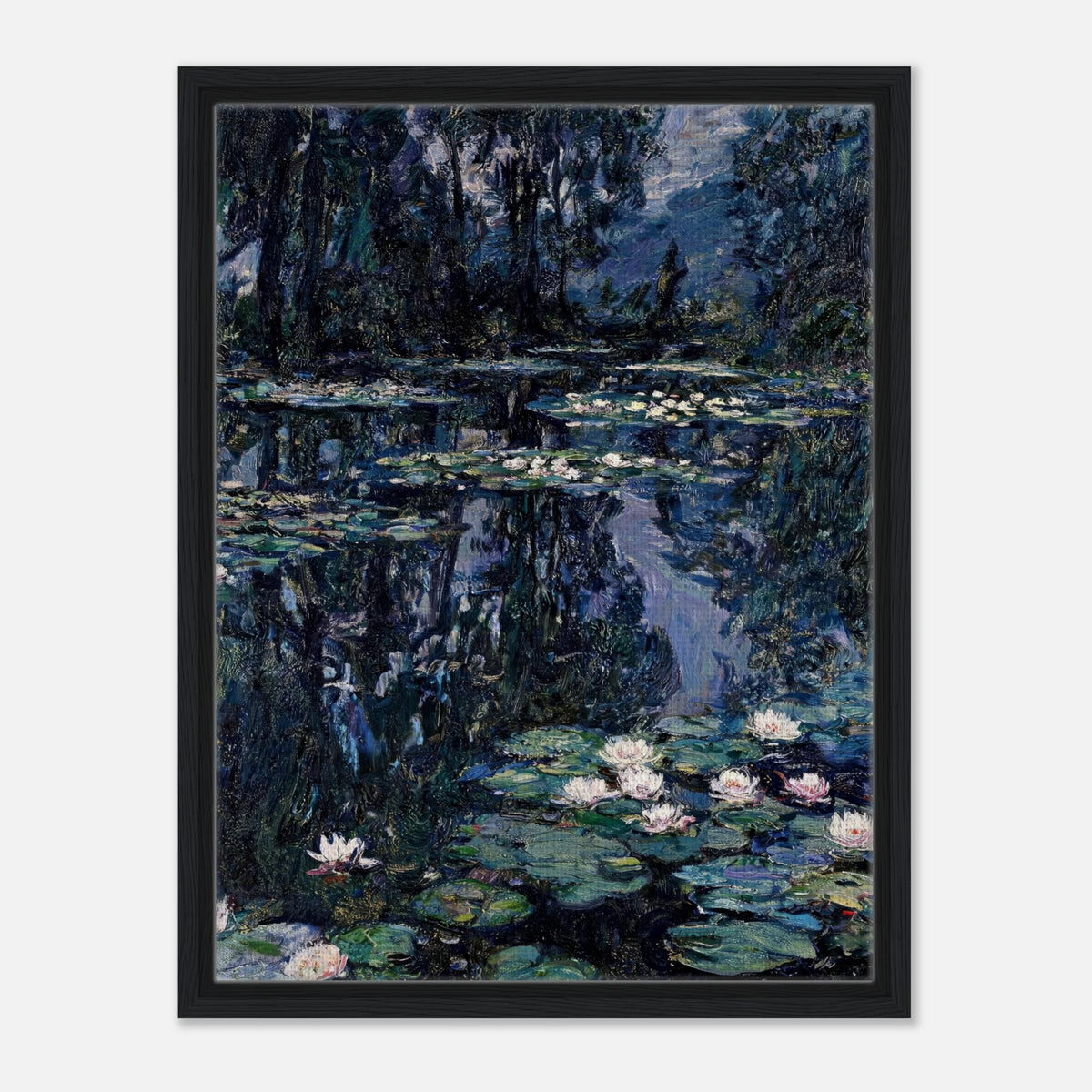 Nocturne Water Lilies & Dark Pond Impressionist Art Print