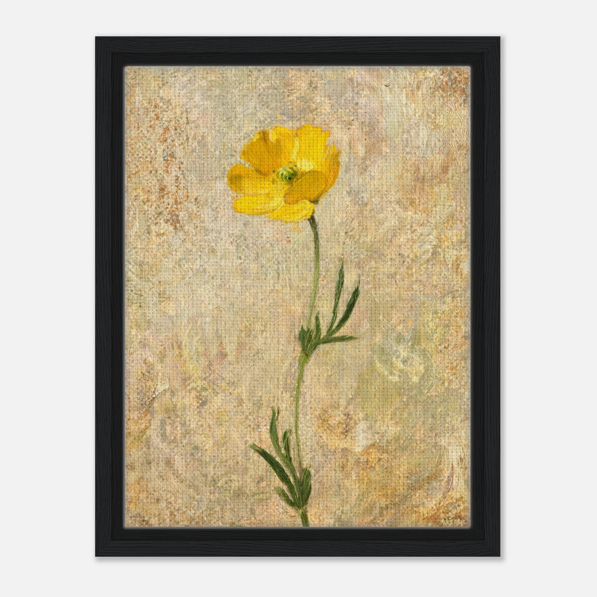 Solitary Yellow Wildflower Impressionist Art Print