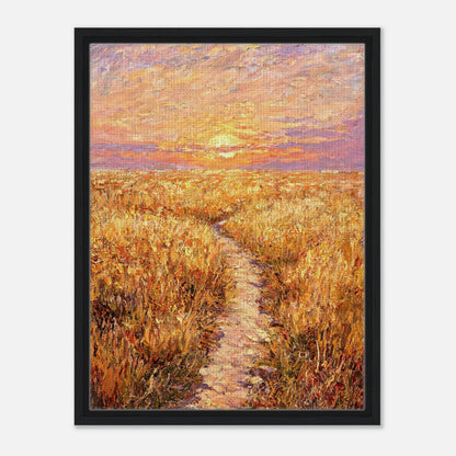 Golden Meadow at Sunset Impressionist Art Print