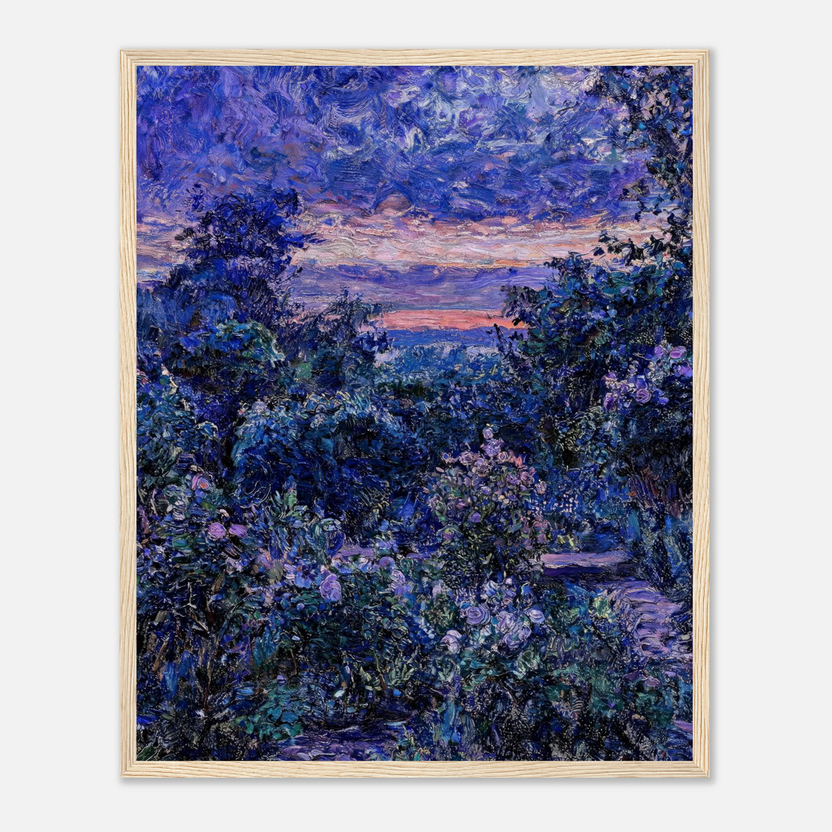 Twilight Garden & Blue Dusk Impressionist Art Print