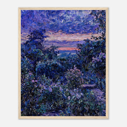 Twilight Garden & Blue Dusk Impressionist Art Print