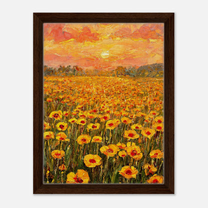 Golden Poppy Field at Sunset Impressionist Art Print