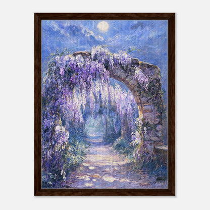Moonlit Wisteria Stone Arch Impressionist Art Print