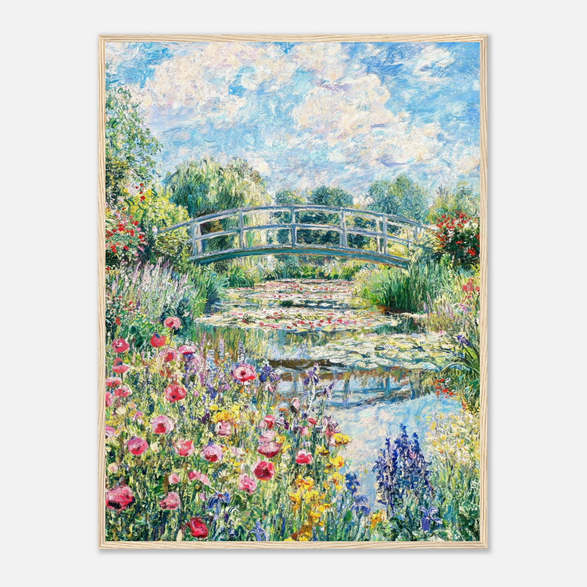 Monet's Flower Garden & Japanese Bridge Impressionist Art Print