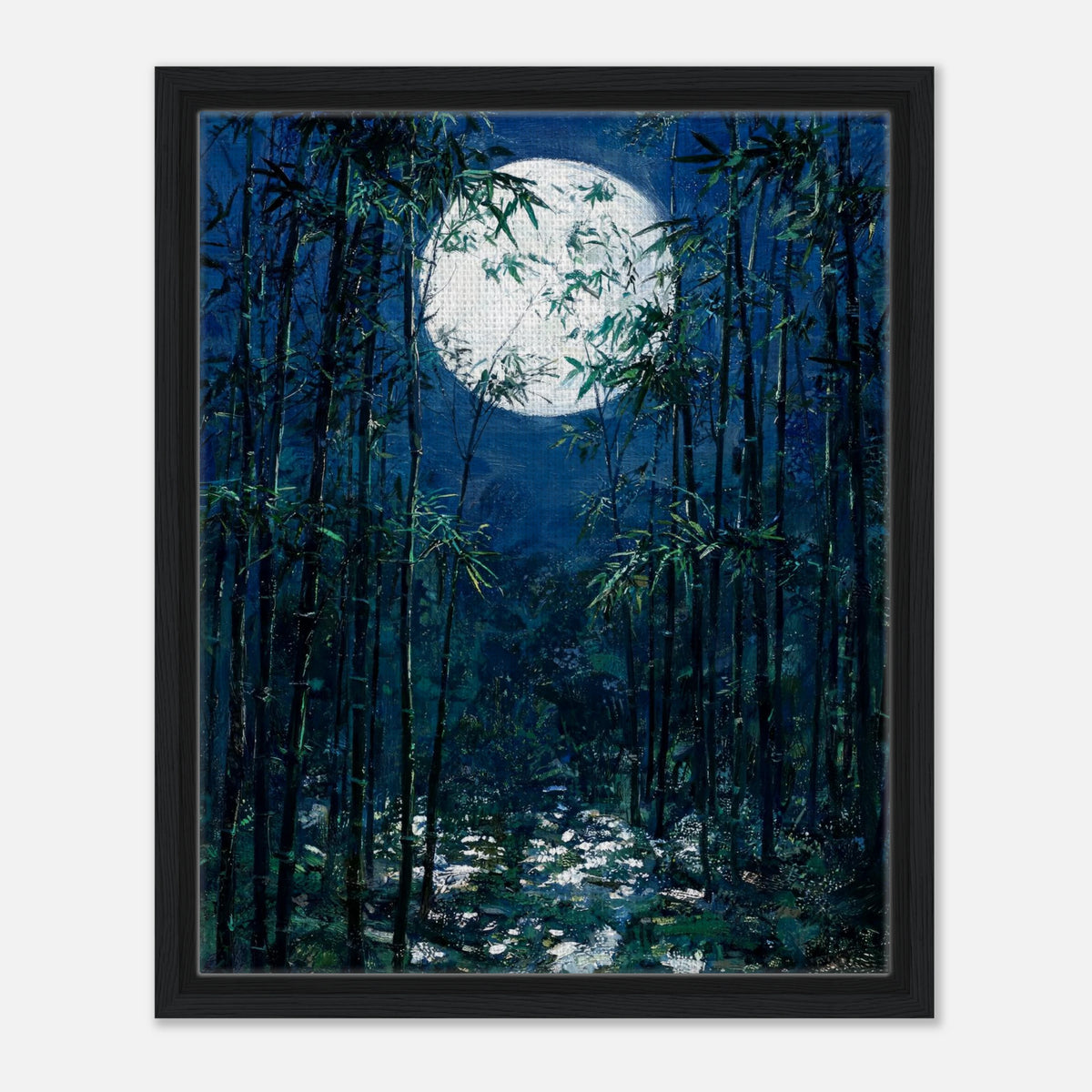 Moonlit Bamboo Forest Impressionist Art Print