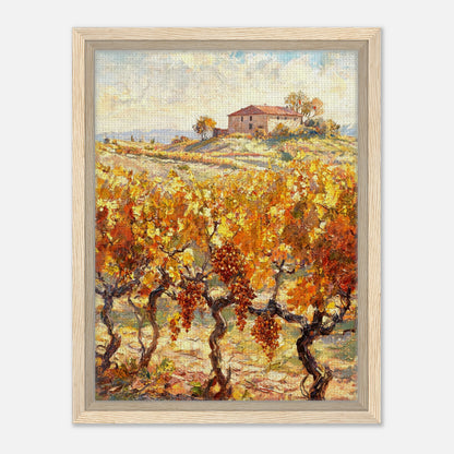 Tuscan Vineyard in Autumn Impressionist Art Print