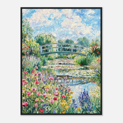 Monet's Flower Garden & Japanese Bridge Impressionist Art Print