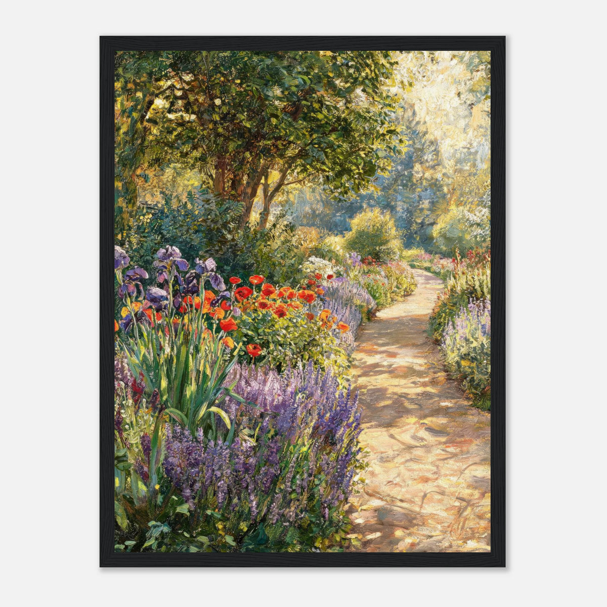 Sunlit Secret Garden Path Impressionist Art Print