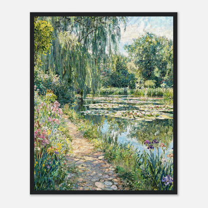 Giverny Garden Path & Water Lilies Impressionist Art Print