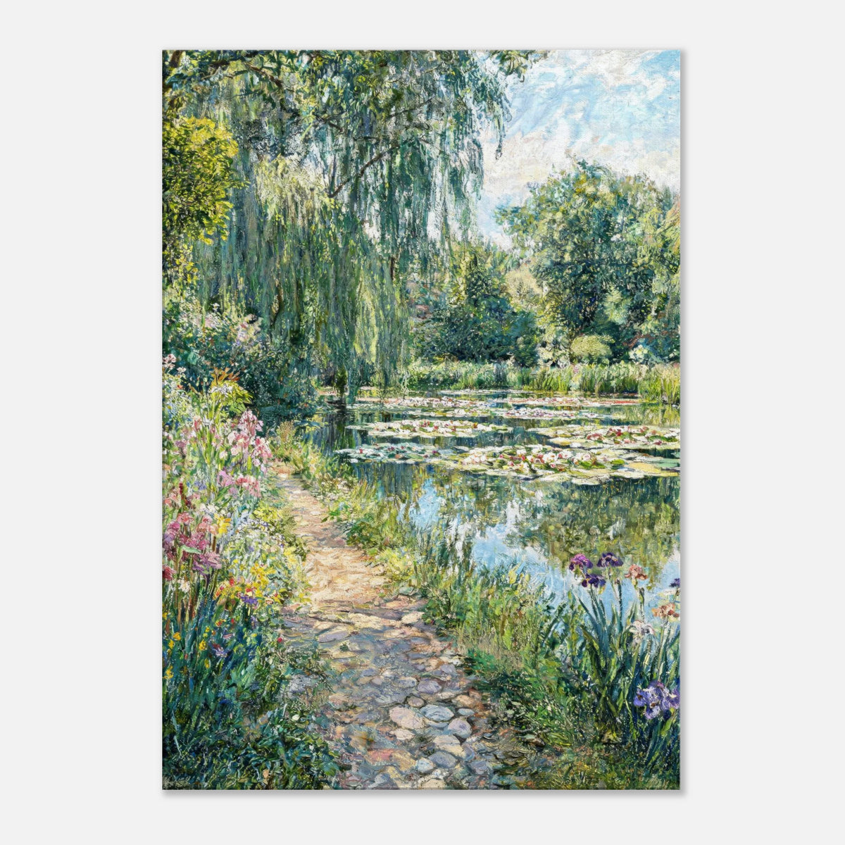 Giverny Garden Path & Water Lilies Impressionist Art Print
