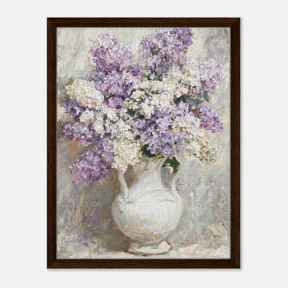 Lilac Blossoms in White Ceramic Vase Impressionist Art Print