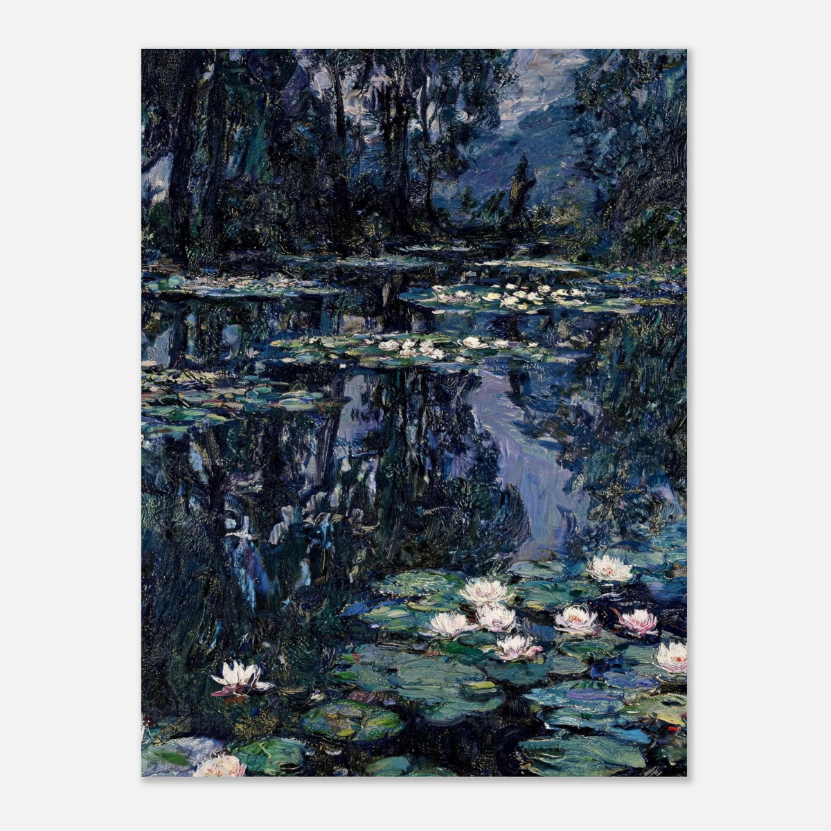 Nocturne Water Lilies & Dark Pond Impressionist Art Print