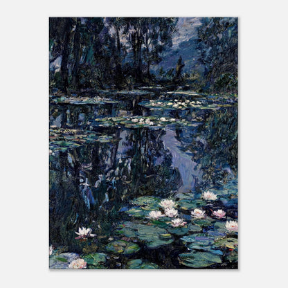 Nocturne Water Lilies & Dark Pond Impressionist Art Print