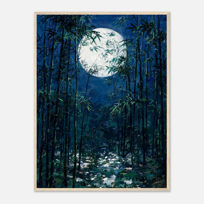 Moonlit Bamboo Forest Impressionist Art Print