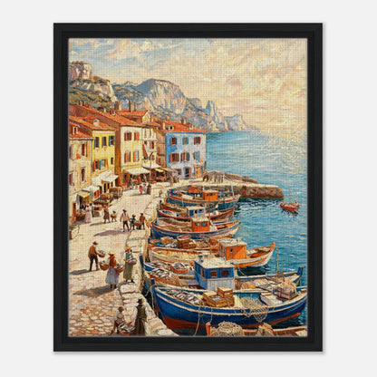Mediterranean Fishing Harbor Impressionist Art Print