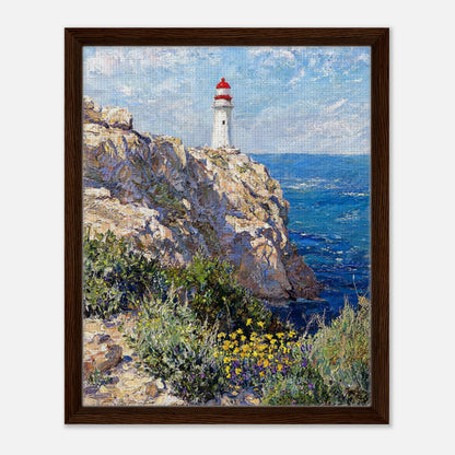 Coastal Cliff Lighthouse Coastal View Impressionist Art Print