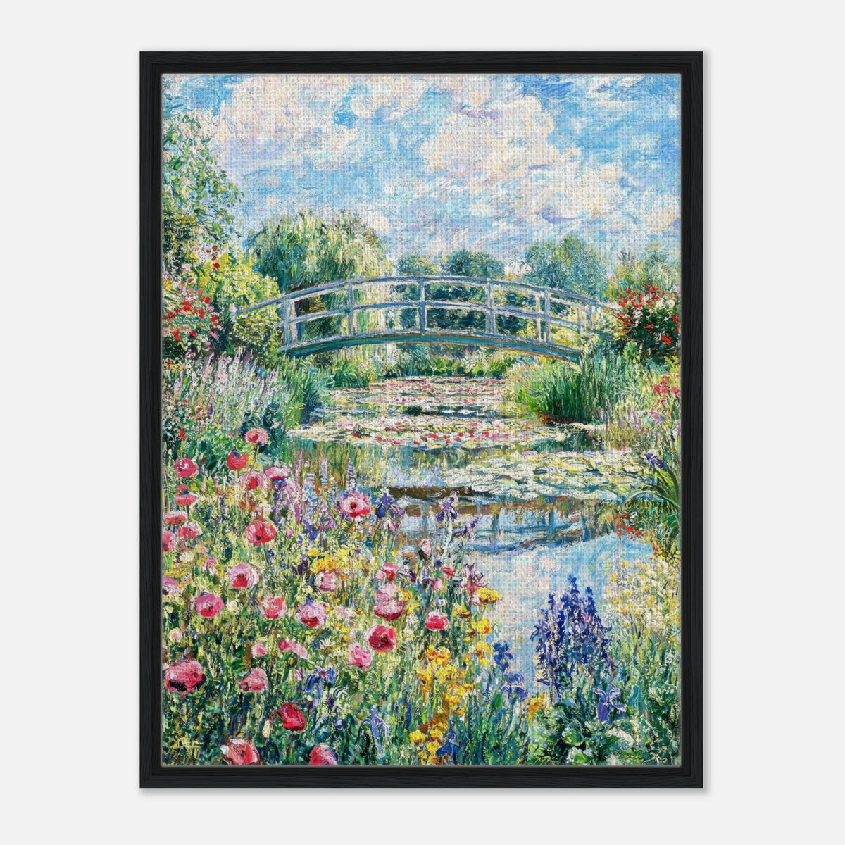 Monet's Flower Garden & Japanese Bridge Impressionist Art Print