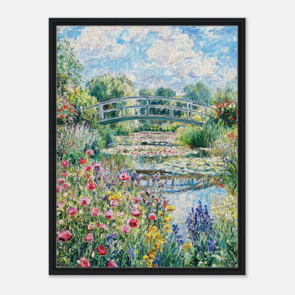 Monet's Flower Garden & Japanese Bridge Impressionist Art Print