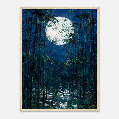 Moonlit Bamboo Forest Impressionist Art Print