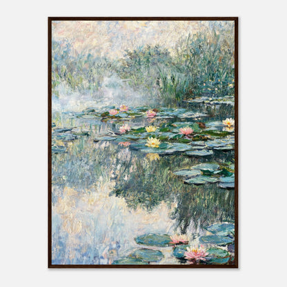 Misty Morning Water Lilies Impressionist Art Print