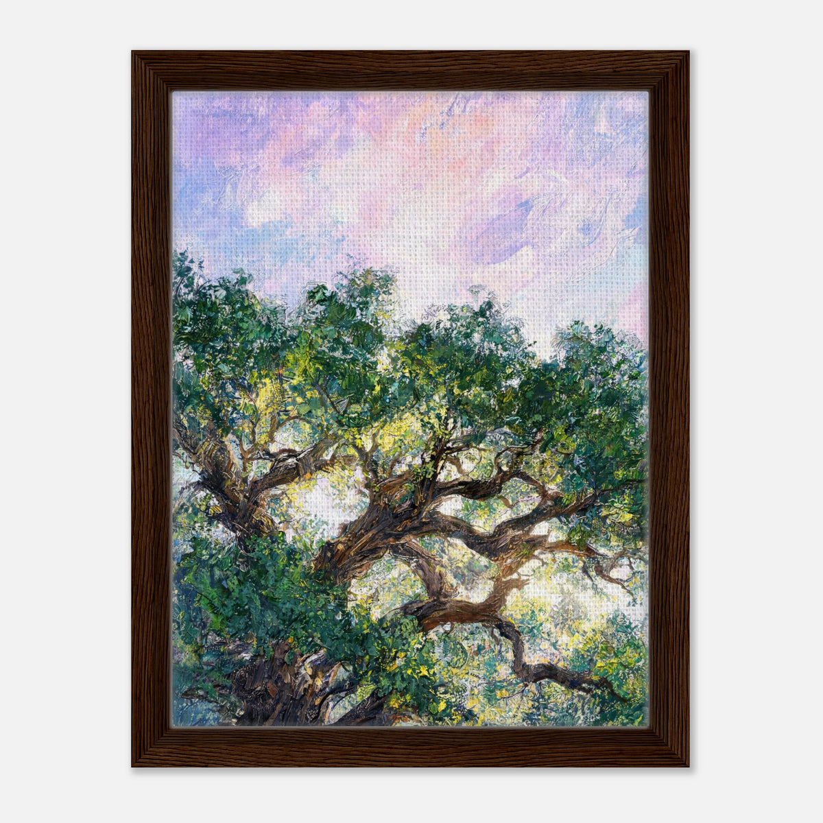 Ancient Tree & Pastel Sky Impressionist Art Print