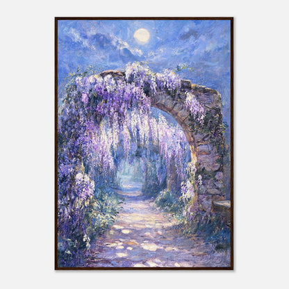 Moonlit Wisteria Stone Arch Impressionist Art Print