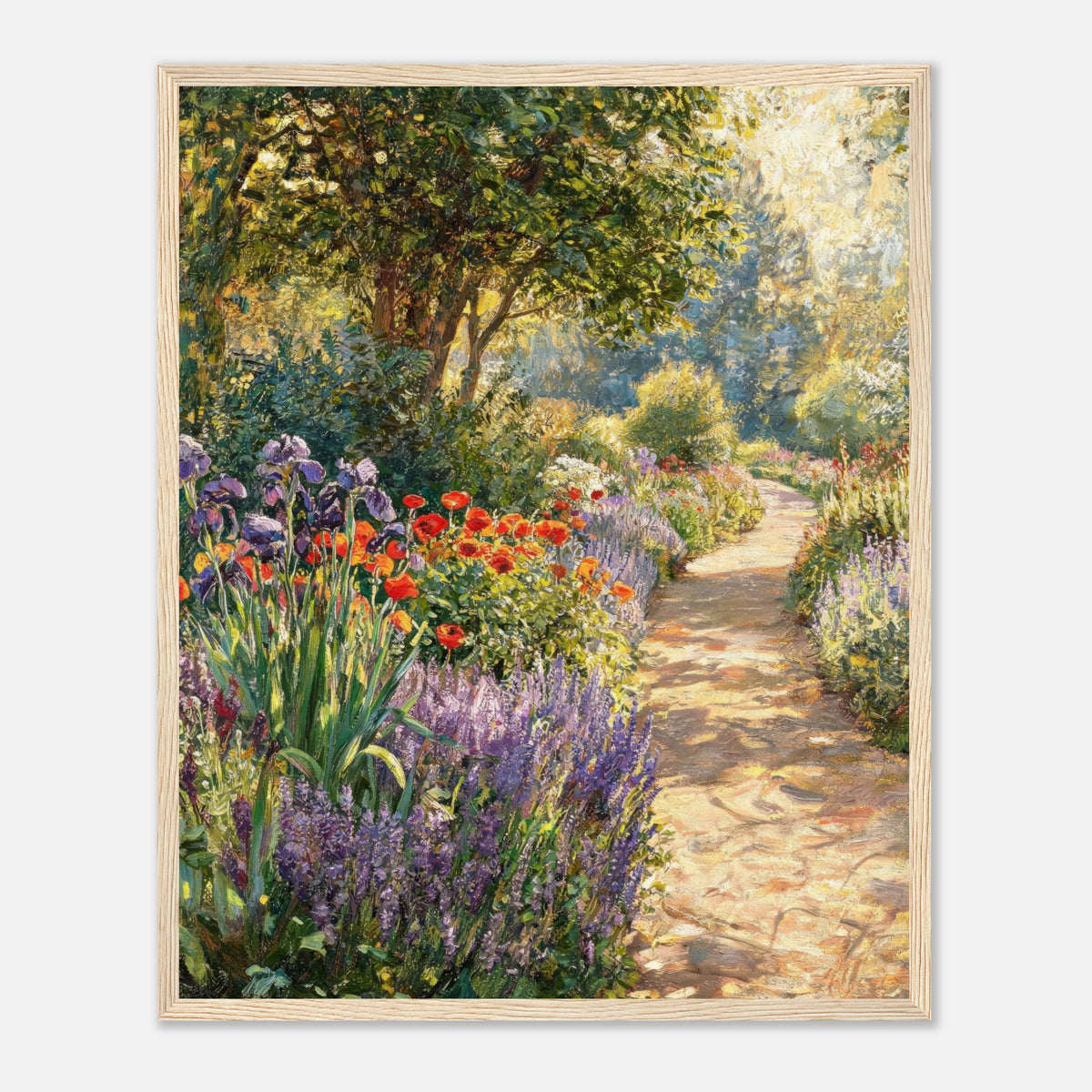 Sunlit Secret Garden Path Impressionist Art Print