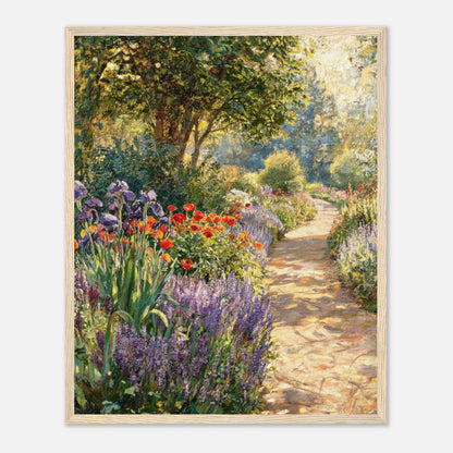 Sunlit Secret Garden Path Impressionist Art Print