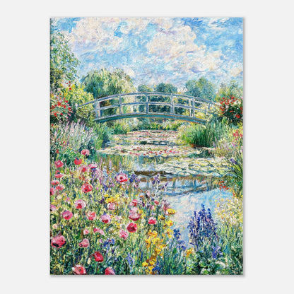 Monet's Flower Garden & Japanese Bridge Impressionist Art Print