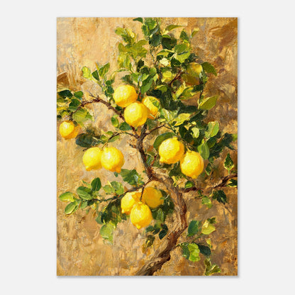 Sunlit Lemon Tree & Mediterranean Orchard Impressionist Art Print