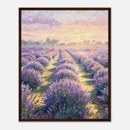 Provence Lavender Field at Sunset Impressionist Art Print