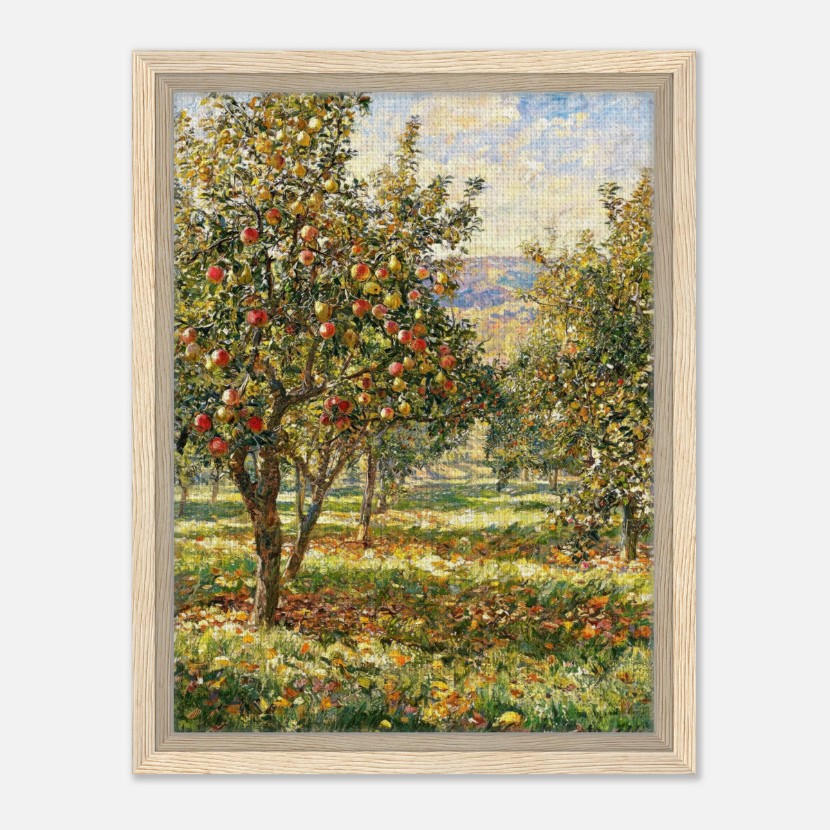 Sunlit Apple Orchard in Autumn Impressionist Art Print