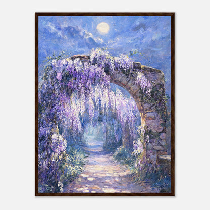 Moonlit Wisteria Stone Arch Impressionist Art Print
