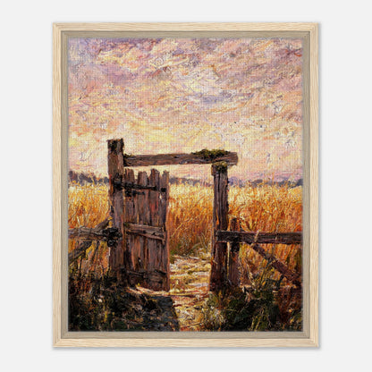 Countryside Wooden Gate Framed Canvas Art
