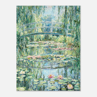 Weeping Willow & Japanese Bridge Water Lilies Impressionist Art Print
