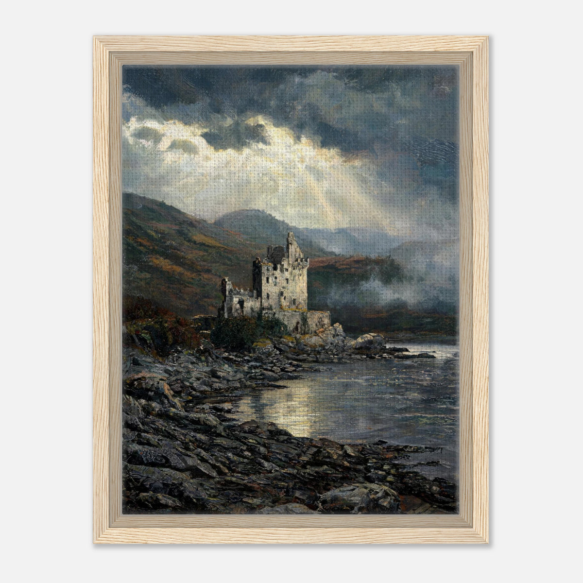 Historic Scottish Castle by Lakeside Impressionist Art Print