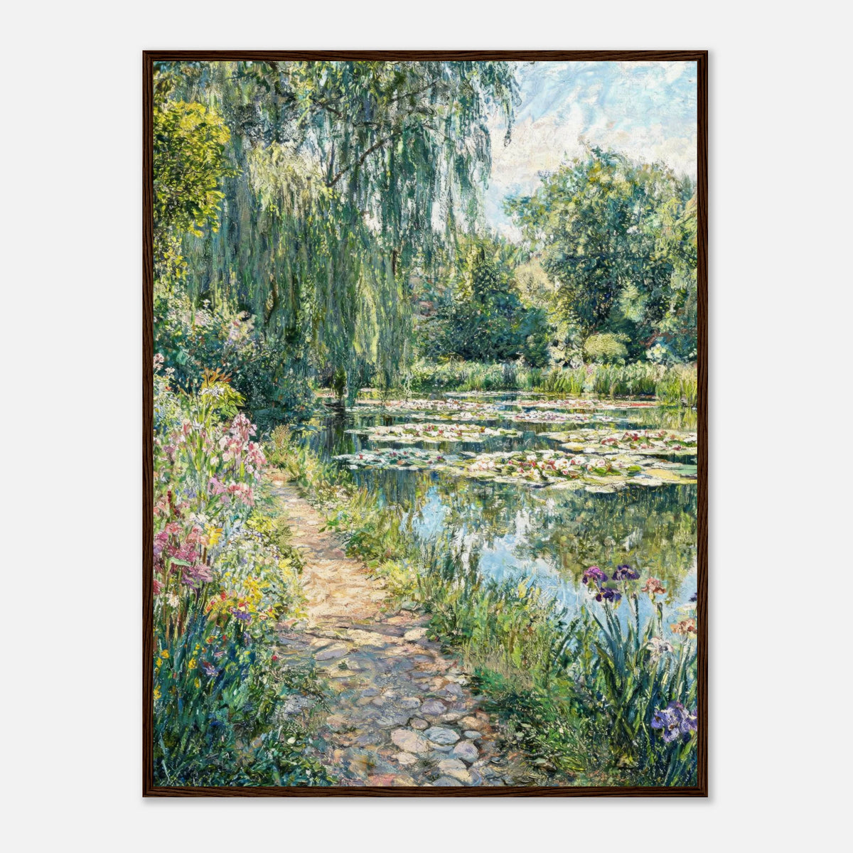 Giverny Garden Path & Water Lilies Impressionist Art Print