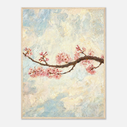 Blossoming Cherry Branch & Pastel Sky Impressionist Art Print