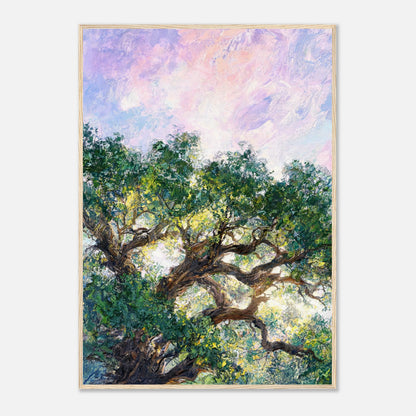 Ancient Tree & Pastel Sky Impressionist Art Print