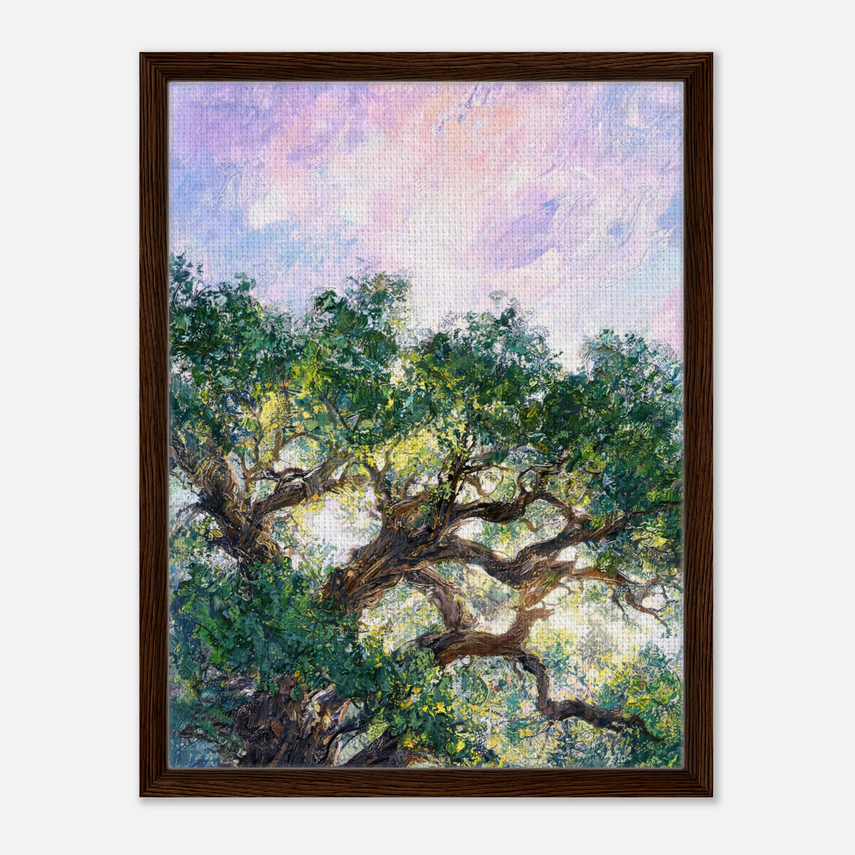 Ancient Tree & Pastel Sky Impressionist Art Print