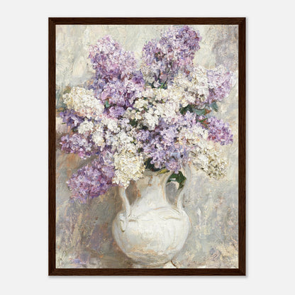 Lilac Blossoms in White Ceramic Vase Impressionist Art Print