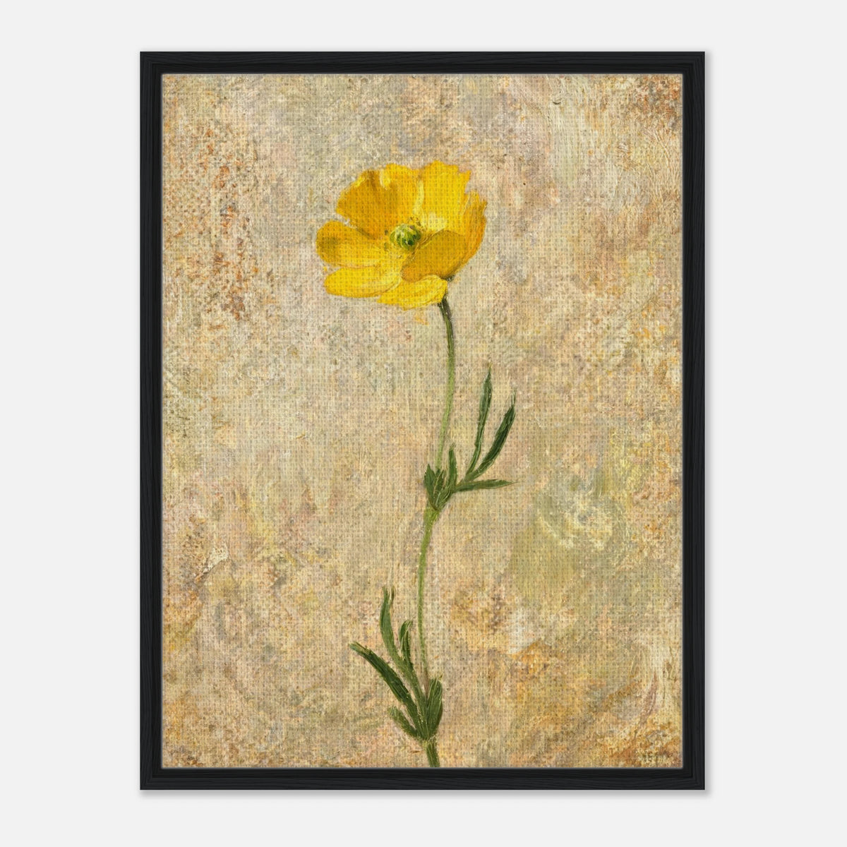 Solitary Yellow Wildflower Impressionist Art Print