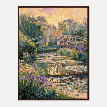 Golden Sunset Japanese Bridge Impressionist Art Print